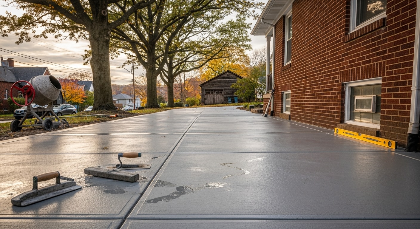 Professional concrete driveway and patio installation