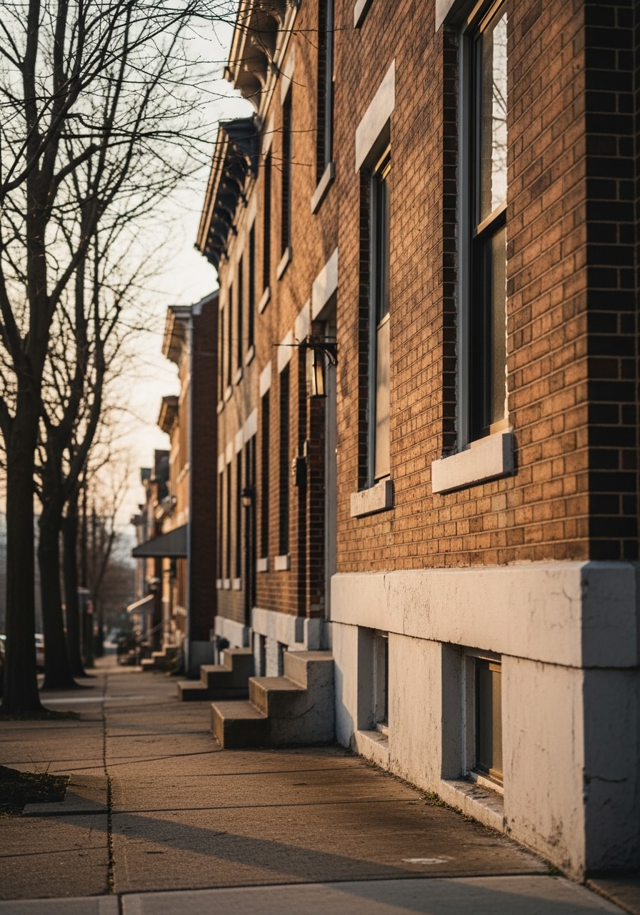 Close-up of a Pittsburgh home exterior with mature trees and typical neighborhood street setting.